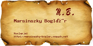 Marsinszky Boglár névjegykártya